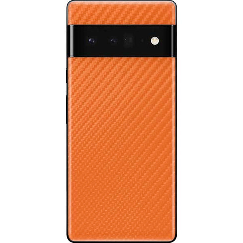 Orange Carbon Fiber Specialty Material Google Pixel 6 Pro Skin